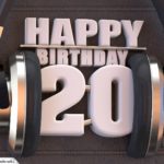 20. Geburtstag Karte Happy Birthday Kopfhörer