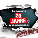 20. Geburtstag Lustige Geburtstagskarte kostenlos