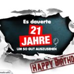 21. Geburtstag Lustige Geburtstagskarte kostenlos