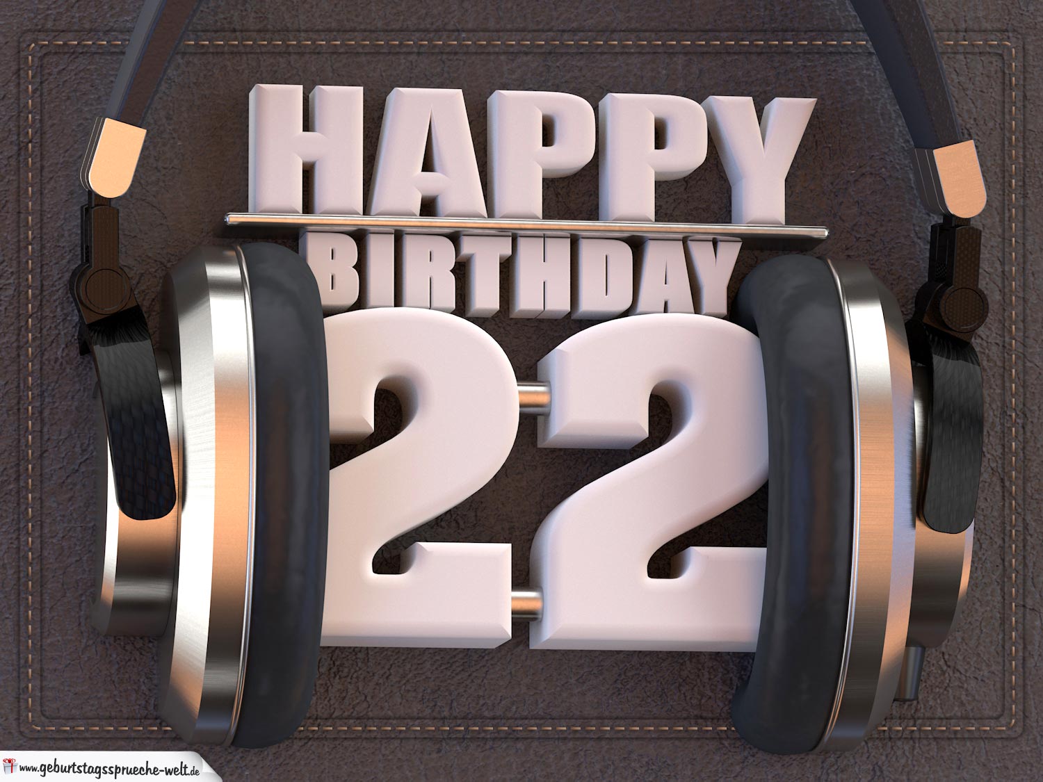 22. Geburtstag Karte Happy Birthday Kopfhörer - Geburtstagssprüche-Welt
