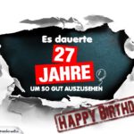 27. Geburtstag Lustige Geburtstagskarte kostenlos