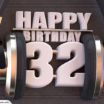 32. Geburtstag Karte Happy Birthday Kopfhörer