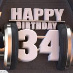 34. Geburtstag Karte Happy Birthday Kopfhörer