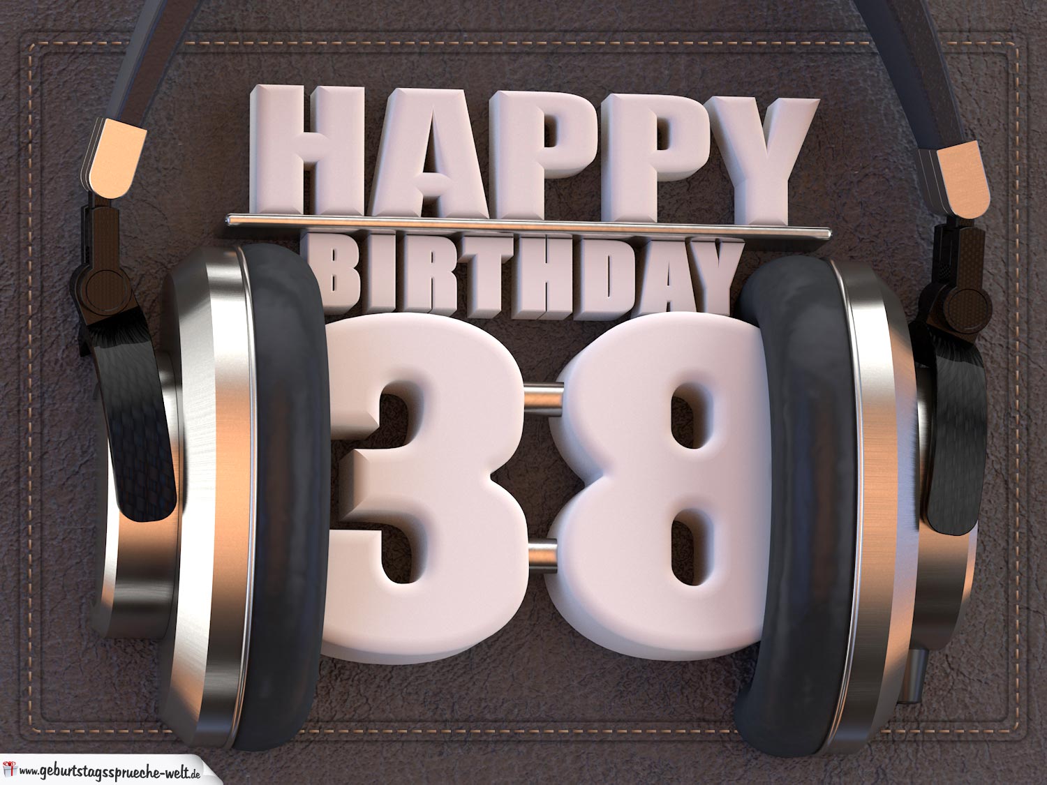 38. Geburtstag Karte Happy Birthday Kopfhörer GeburtstagssprücheWelt