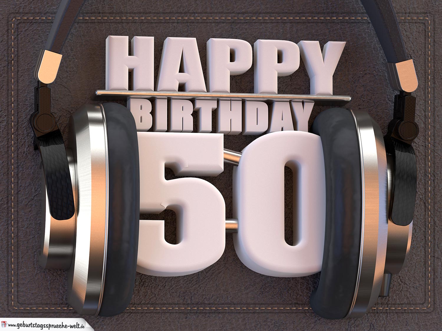 50. Geburtstag Karte Happy Birthday Kopfhörer GeburtstagssprücheWelt
