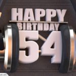54. Geburtstag Karte Happy Birthday Kopfhörer