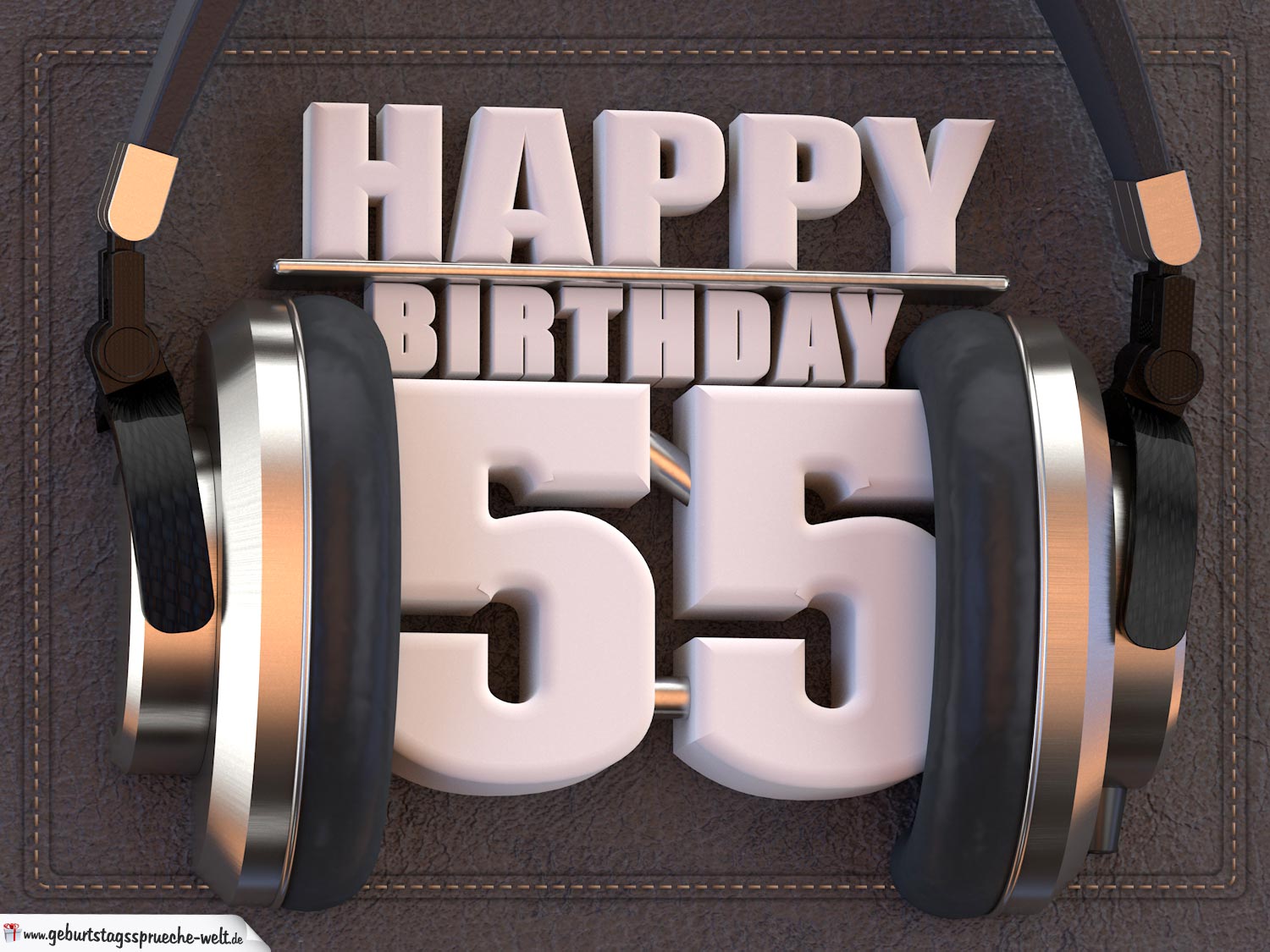 55. Geburtstag Karte Happy Birthday Kopfhörer - Geburtstagssprüche-Welt