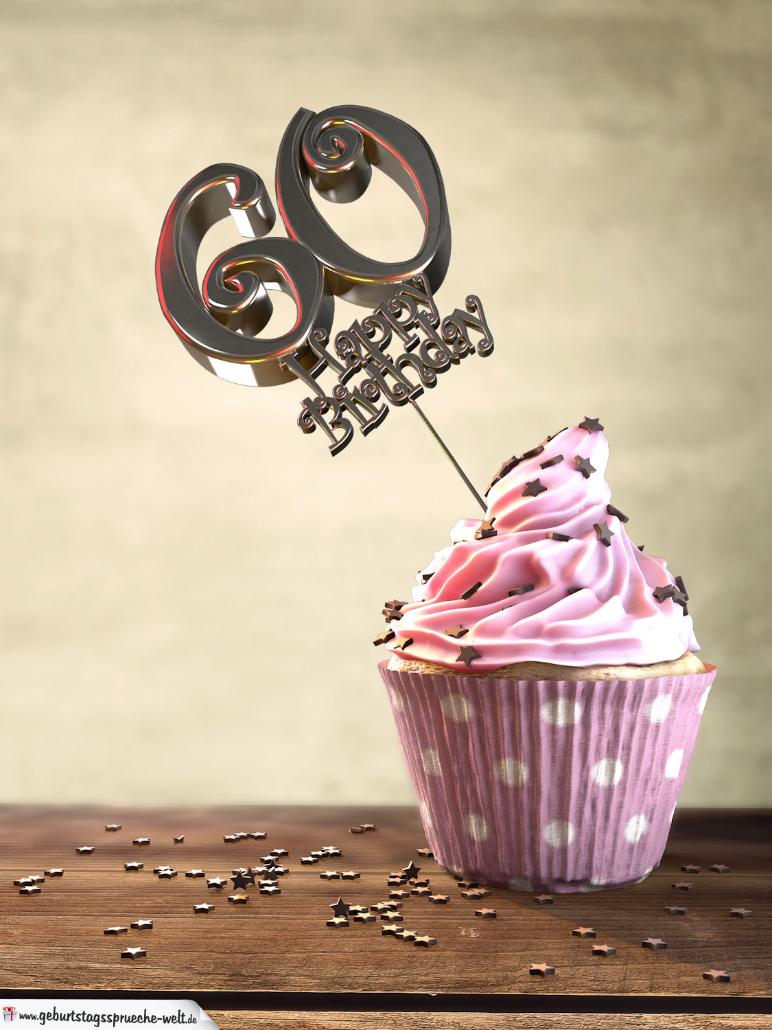 60 Geburtstag Muffin Geburtstagskuchen Happy Birthday Geburtstagsspruche Welt