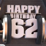 62. Geburtstag Karte Happy Birthday Kopfhörer
