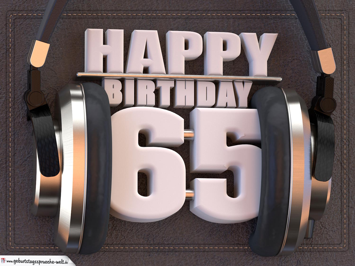 65. Geburtstag Karte Happy Birthday Kopfhörer GeburtstagssprücheWelt