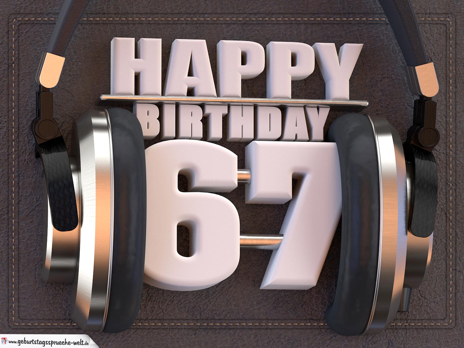 67. Geburtstag Karte Happy Birthday Kopfhörer GeburtstagssprücheWelt