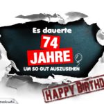 74. Geburtstag Lustige Geburtstagskarte kostenlos