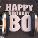 80. Geburtstag Karte Happy Birthday Kopfhörer