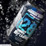 Coole Geburtstagskarte - Energy-Drink Getränkedose 28 Happy Birthday