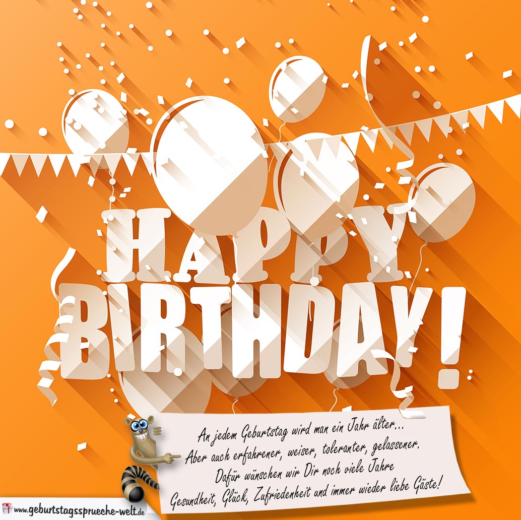 Glückwunschkarte mit Grüßen zum Geburtstag - Geburtstagssprüche-Welt