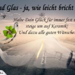 Glück und Glas - Geburtstagssprüche Karte