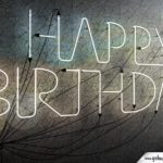 Happy Birthday in Neonschrift 3D