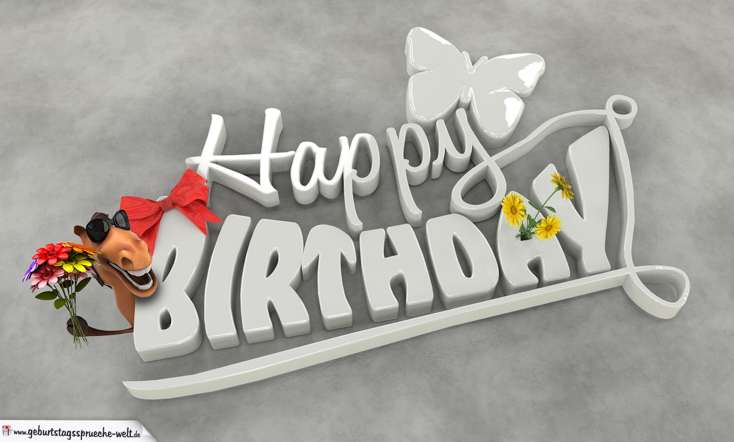 Happy Birthday in Porzellan 3D