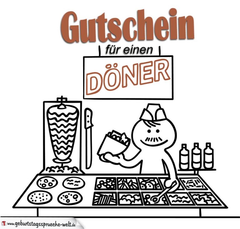 Gutschein für einen Döner | Gutscheine zum Geburtstag als Vorlage