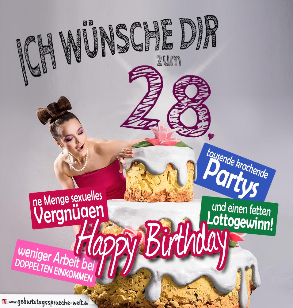 28 Geburtstag Spruche Gluckwunsche Sms Wunsche