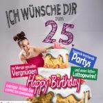 Glückwünsche Geburtstagskarte 25. Geburtstag mit Torte