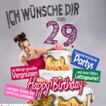 Glückwünsche Geburtstagskarte 29. Geburtstag mit Torte