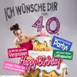 Glückwünsche Geburtstagskarte 40. Geburtstag mit Torte