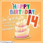 14. Geburtstag Geburtstagssprüche Happy Birthday Geburtstagskind