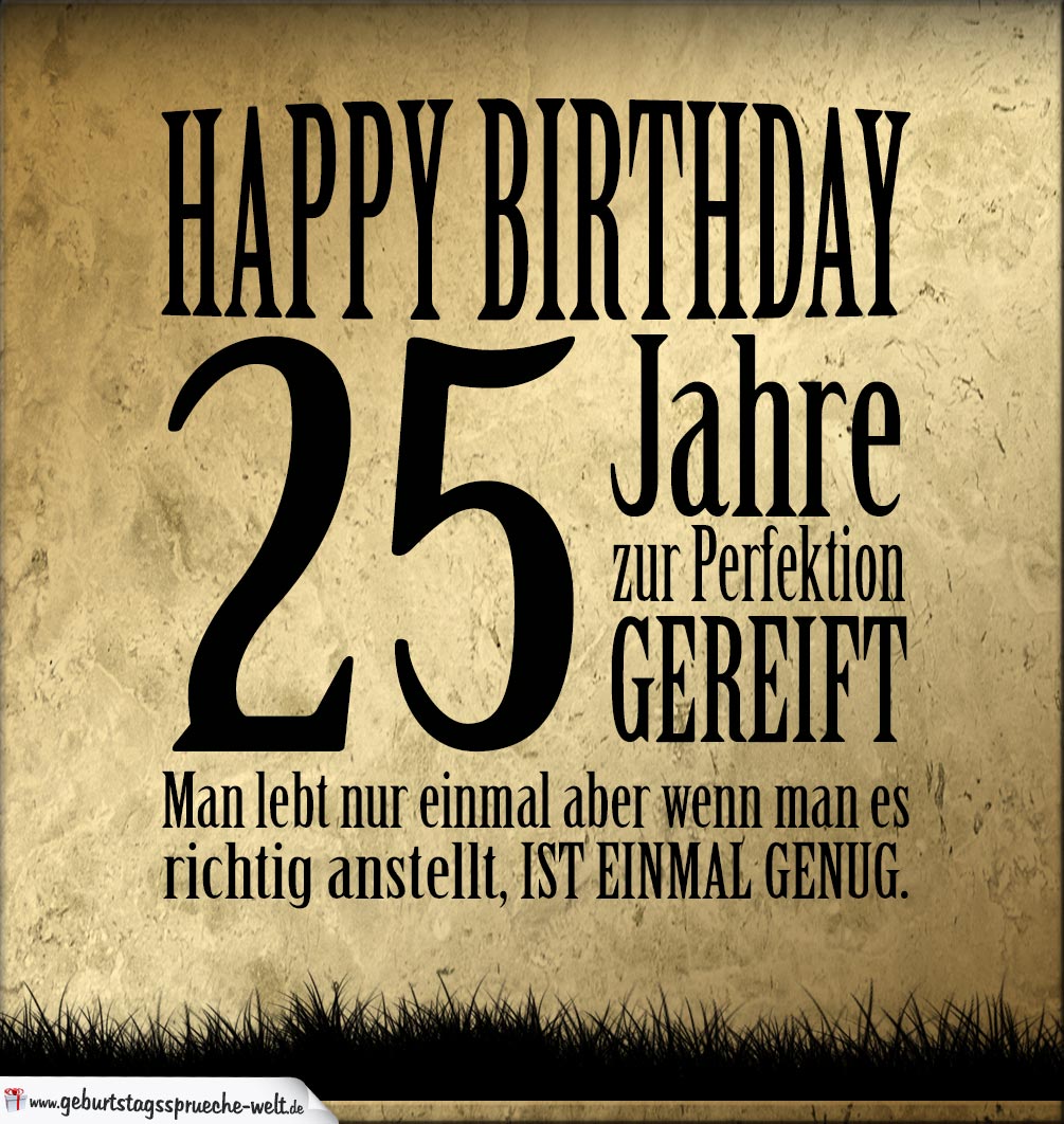 25. Geburtstag Retro Geburtstagskarte GeburtstagssprücheWelt