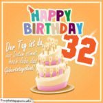 32. Geburtstag Geburtstagssprüche Happy Birthday Geburtstagskind