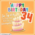 34. Geburtstag Geburtstagssprüche Happy Birthday Geburtstagskind