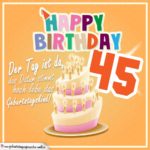 45. Geburtstag Geburtstagssprüche Happy Birthday Geburtstagskind