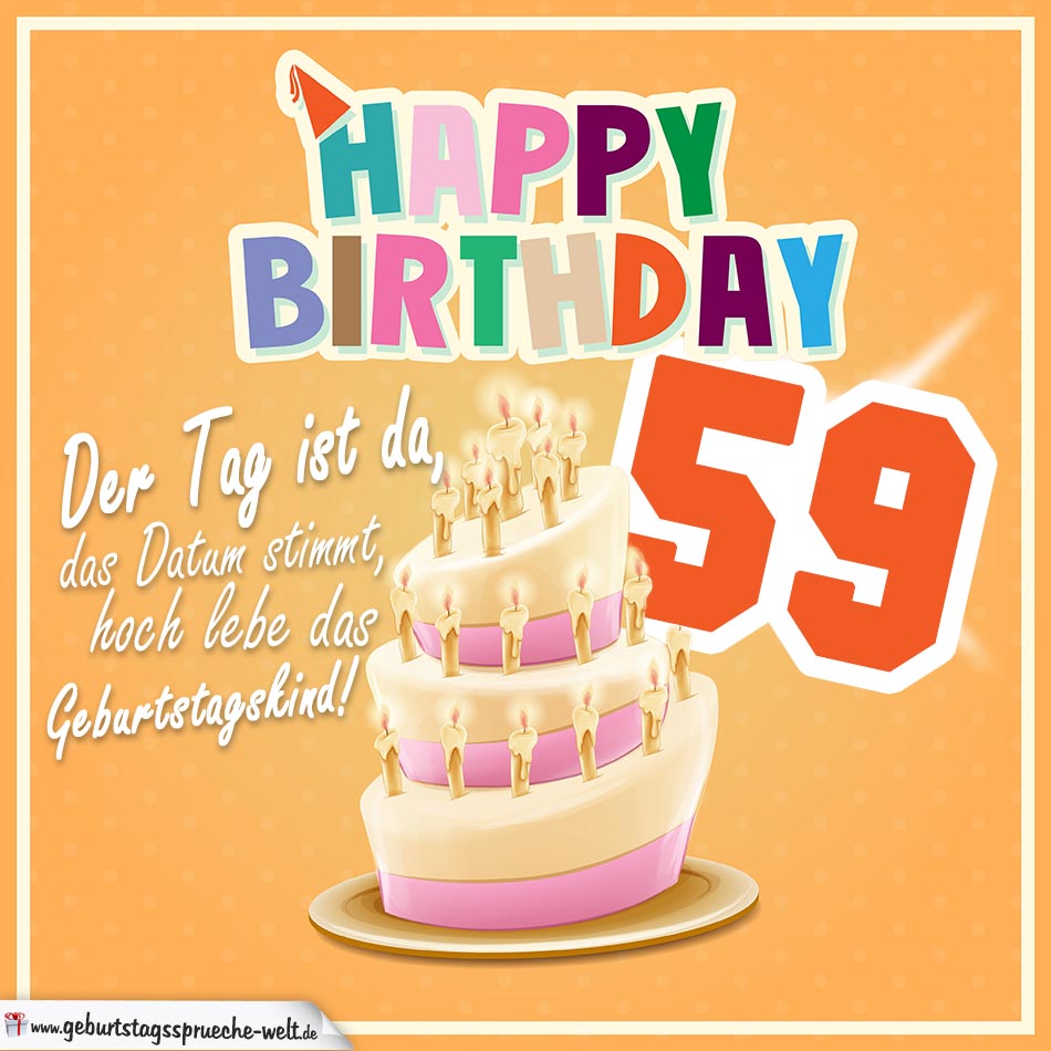 59. Geburtstag Geburtstagssprüche Happy Birthday Geburtstagskind - Geburtstagssprüche-Welt