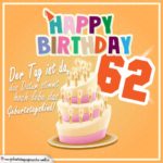 62. Geburtstag Geburtstagssprüche Happy Birthday Geburtstagskind