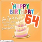 64. Geburtstag Geburtstagssprüche Happy Birthday Geburtstagskind