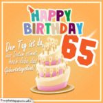 65. Geburtstag Geburtstagssprüche Happy Birthday Geburtstagskind