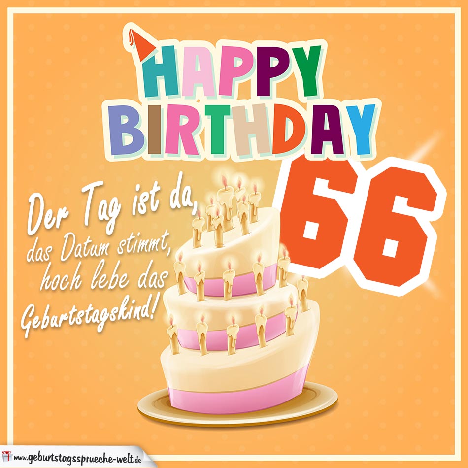 66. Geburtstag Geburtstagssprüche Happy Birthday Geburtstagskind