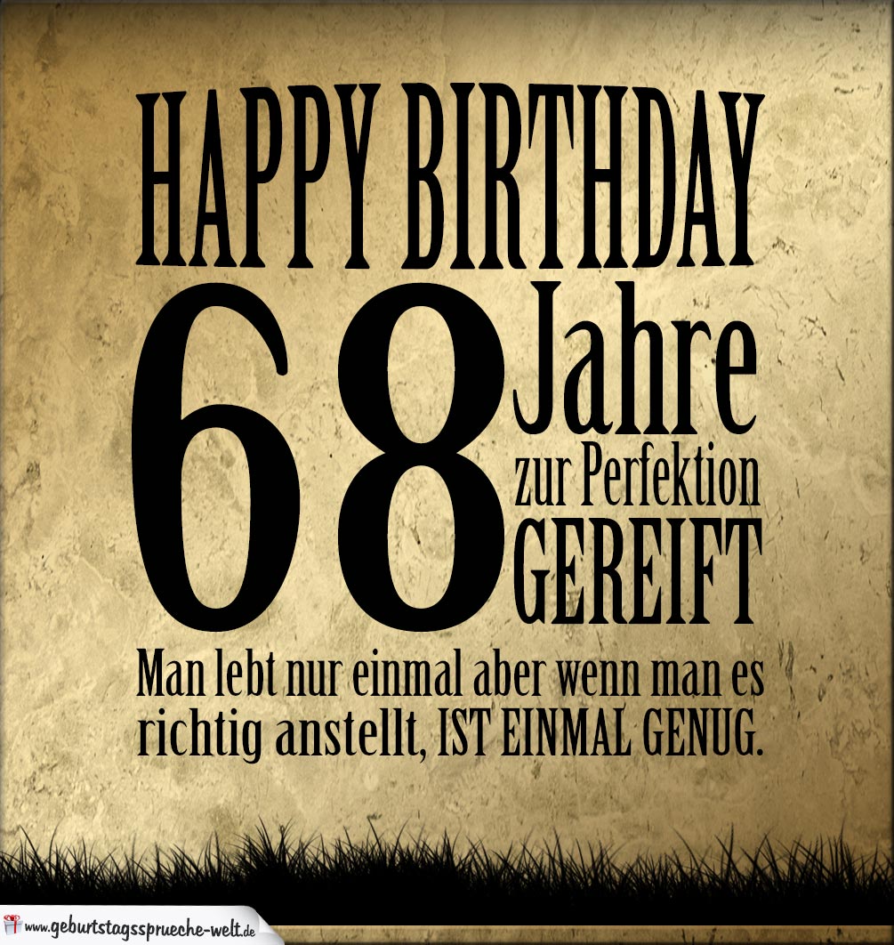  68 Geburtstag Retro Geburtstagskarte Geburtstagsspr che Welt