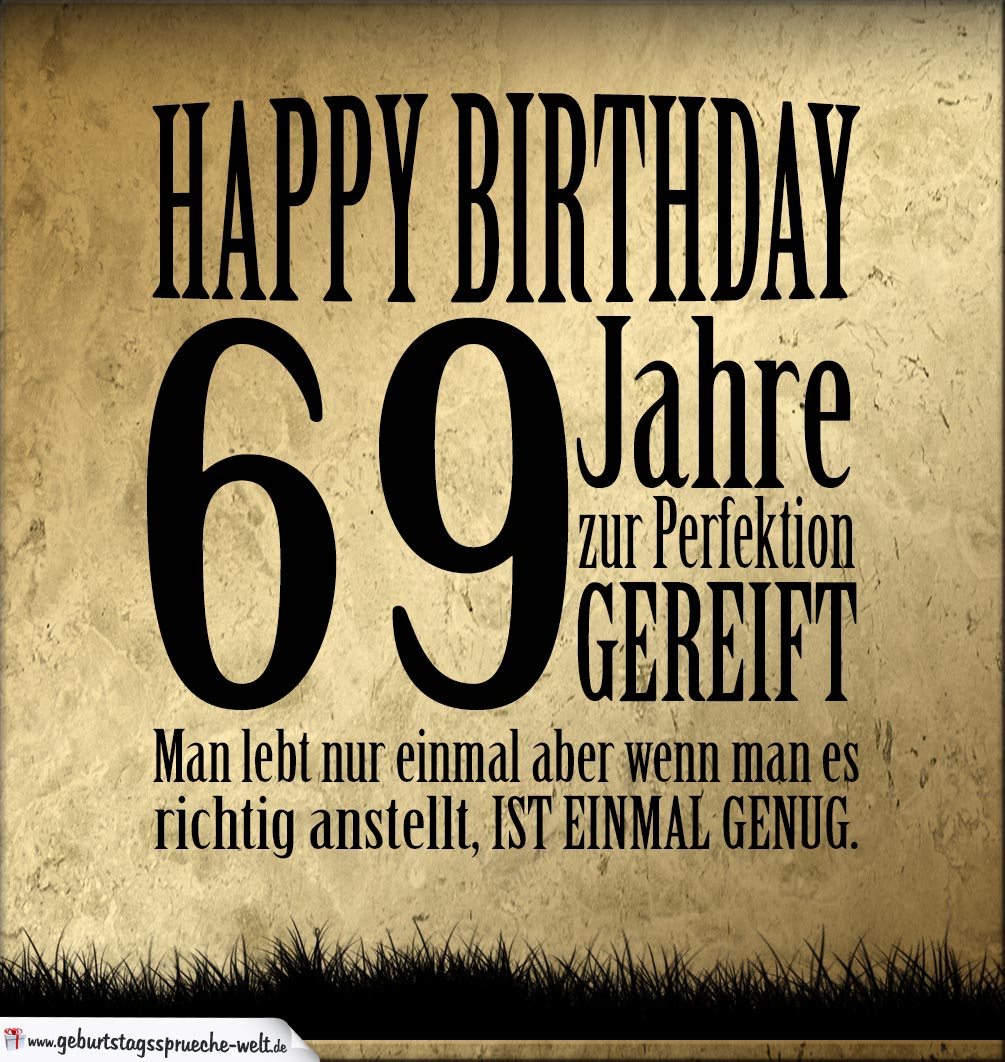 69 Geburtstag Retro Geburtstagskarte Geburtstagsspruche Welt