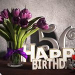 Geburtstagsgruß 50 Happy Birthday mit Tulpenstrauß