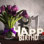 Geburtstagsgruß 31 Happy Birthday mit Tulpenstrauß