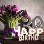 Geburtstagsgruß 39 Happy Birthday mit Tulpenstrauß
