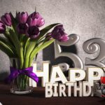 Geburtstagsgruß 53 Happy Birthday mit Tulpenstrauß