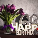 Geburtstagsgruß 69 Happy Birthday mit Tulpenstrauß