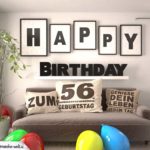 Happy Birthday 56 Jahre Wohnzimmer - Sofa mit Kissen und Spruch.jpg