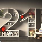 Kostenlose Geburtstagskarte Happy Birthday mit Spruch zum 21. Geburtstag