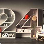 Kostenlose Geburtstagskarte Happy Birthday mit Spruch zum 24. Geburtstag