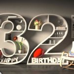 Kostenlose Geburtstagskarte Happy Birthday mit Spruch zum 32. Geburtstag