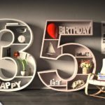 Kostenlose Geburtstagskarte Happy Birthday mit Spruch zum 35. Geburtstag