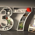 Kostenlose Geburtstagskarte Happy Birthday mit Spruch zum 37. Geburtstag